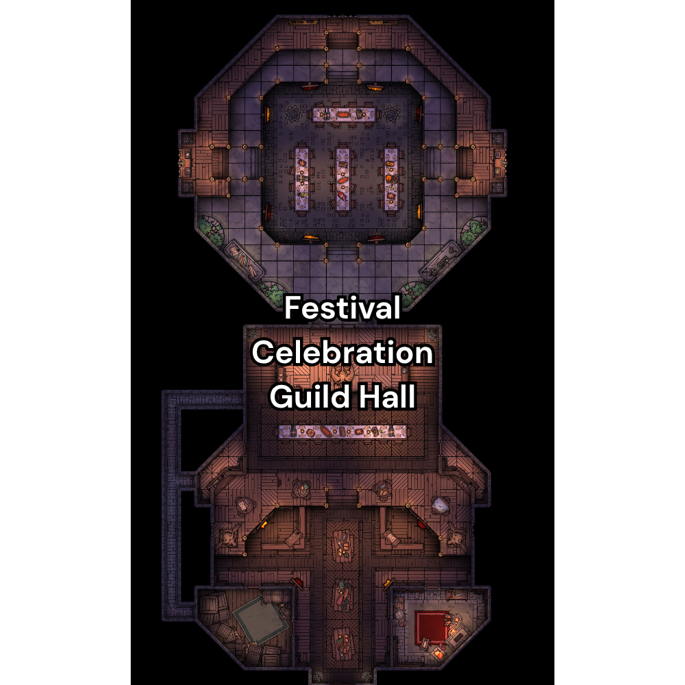 Guild Hall RPG Battlemap Pack [26x42]
