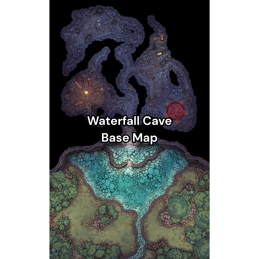 Waterfall Cave RPG Battlemap Pack [26x42]