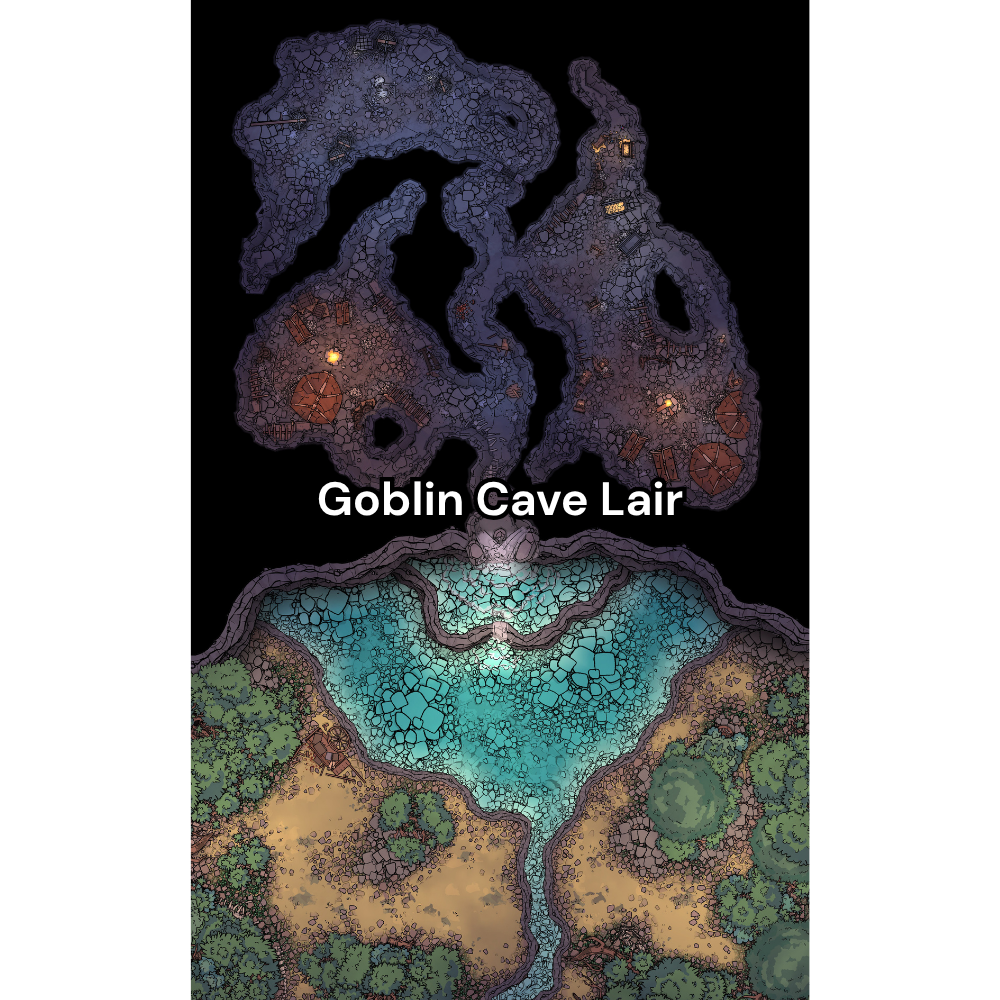 Waterfall Cave RPG Battlemap Pack [26x42]