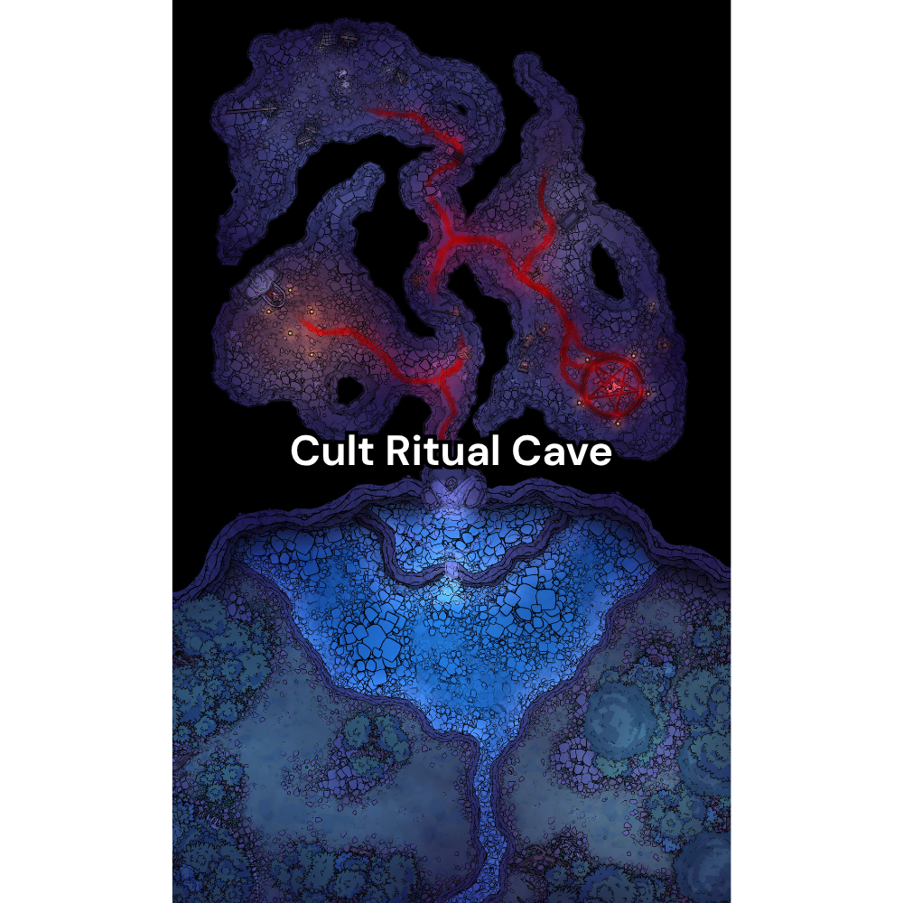 Waterfall Cave RPG Battlemap Pack [26x42]