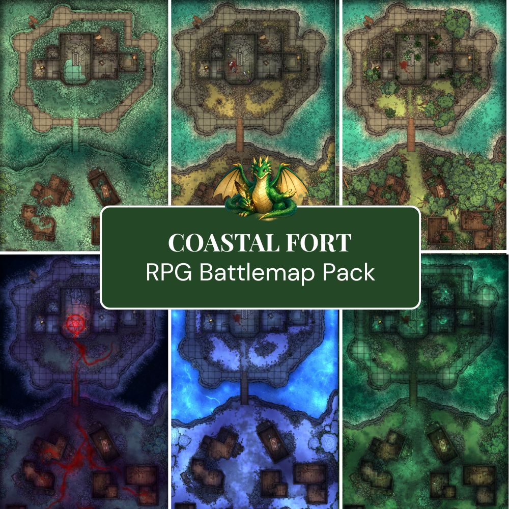 Coastal Fort RPG Battlemap Pack [26x42]