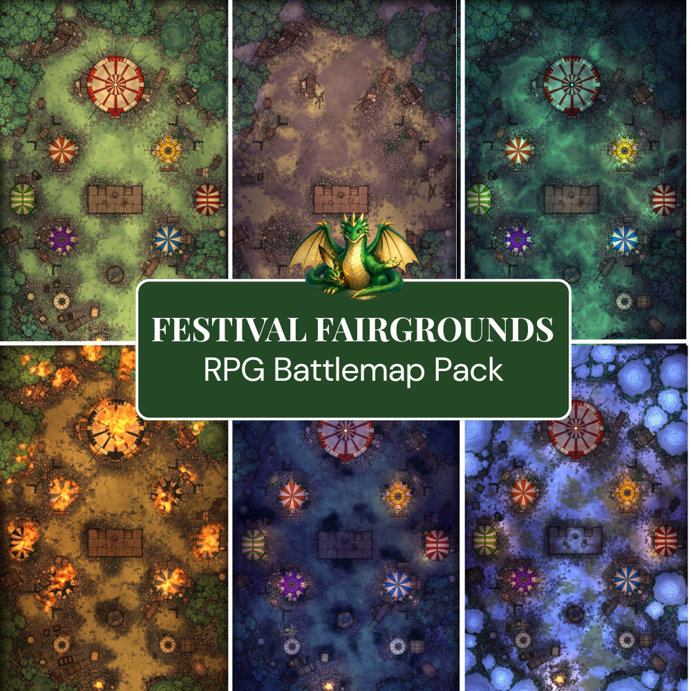 Festival Fairgrounds RPG Battlemap Pack [26x42]