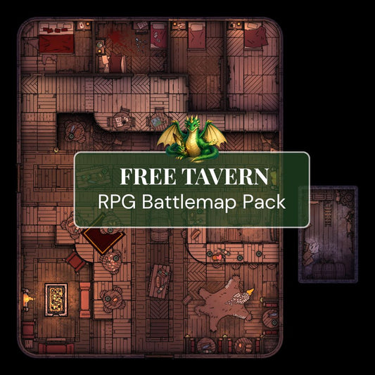Free Tavern Battle Map [20x20] – Grid & Gridless